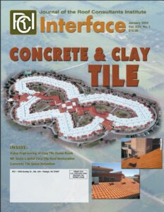 Cover of January 2024 IIBEC Interface, theme of Concrete & Clay Tile.