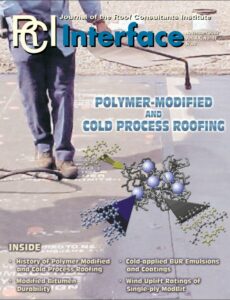 Cover of November 2002 IIBEC Interface, theme of Polymer-Modified and Cold Process Roofing.