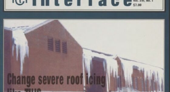 Cover of January 1998 IIBEC Interface, theme of Cold Weather Issues.