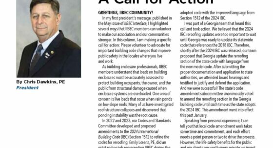 Cover of September 2025 IIBEC President's Message.