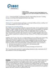 An image of the first page of IIBEC TA-27-2025