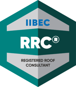 Teal IIBEC Registered Roof Consultant (RRC) badge.