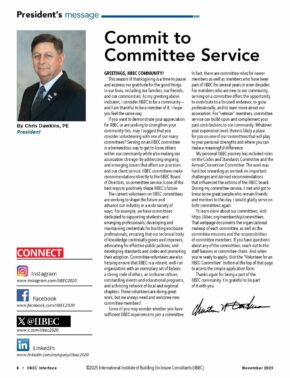 Cover of November 2025 IIBEC President's Message, 