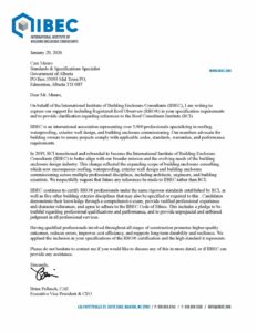 IIBEC letter to the government of Alberta