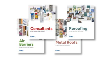 A collage of covers for four IIBEC Interface 25-Year Collections