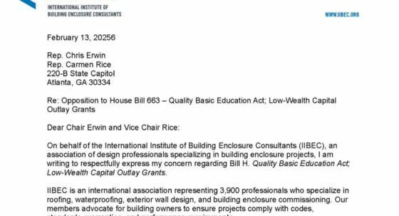 Image of IIBEC letter to Georgia about House Bill 669