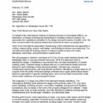 An image of an IIBEC Letter on Mississippi House Bill 1730