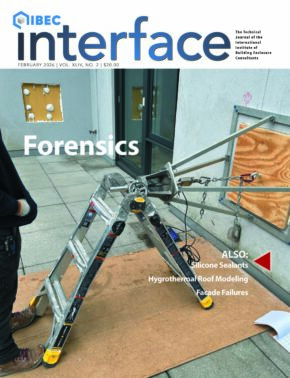 Cover of the February 2026 IIBEC Interface with a focus on forensics.