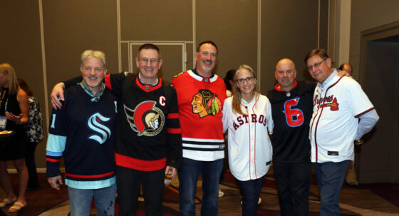 Six IIBEC past presidents pose side by side.