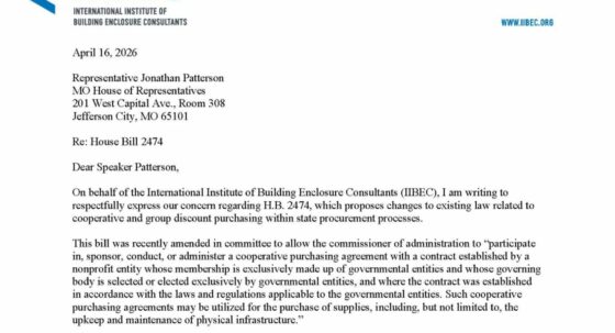 IIBEC letter to Missouri legislators