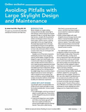First page of Jordan Swail's technical article in IIBEC Interface.