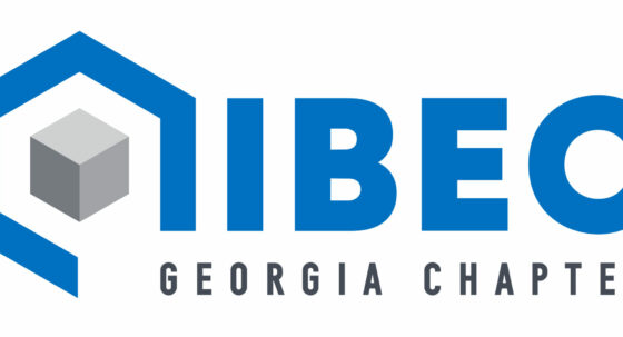 IBEC Georgia Chapter logo: blue hexagon outline with a gray cube, bold blue IBEC text, gray 'GEORGIA CHAPTER' beneath.