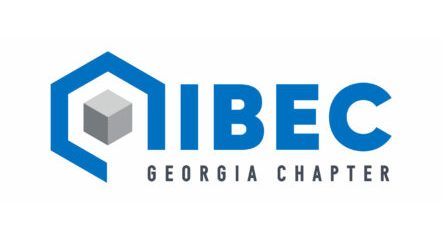 IBEC Georgia Chapter logo: blue hexagon outline with a gray cube, bold blue IBEC text, gray 'GEORGIA CHAPTER' beneath.