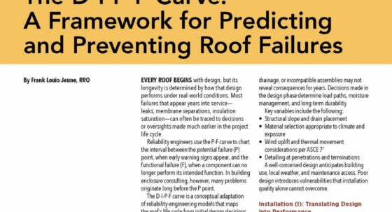 Feature headline: The D-I-P-F Curve: A Framework for Predicting and Preventing Roof Failures