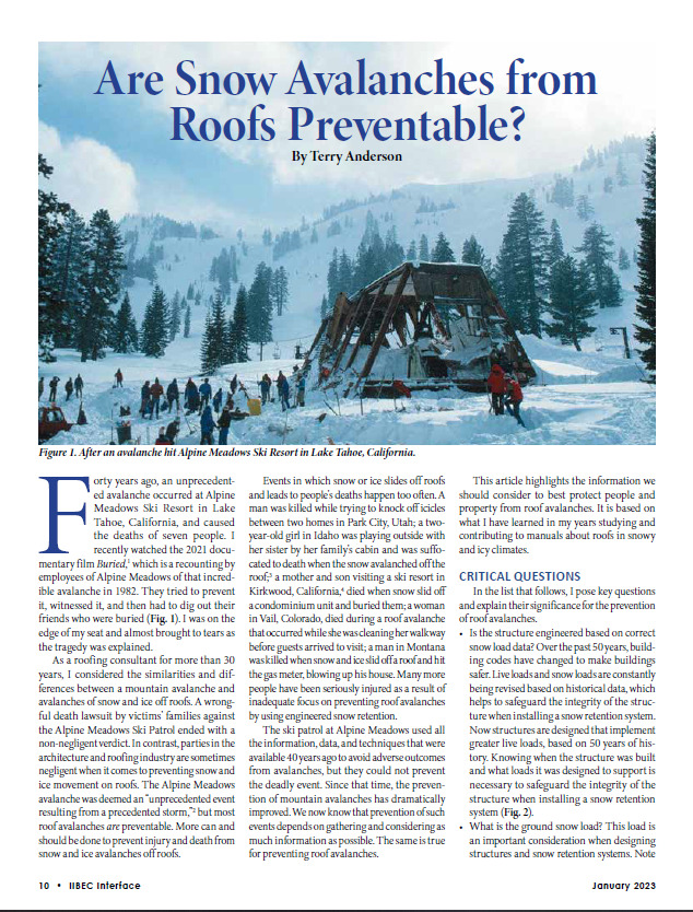 Are Snow Avalanches from Roofs Preventable?