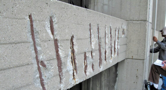 exposed reinforcing bars