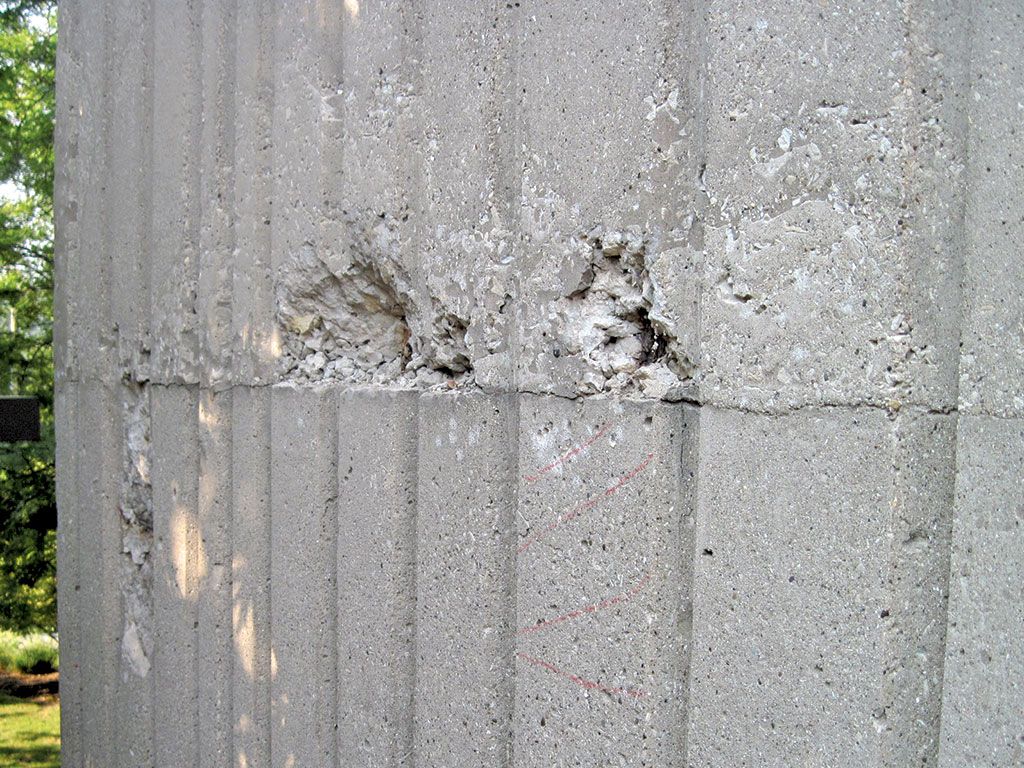 spalled concrete