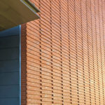 corbeled bricks on Billerica Memorial High School