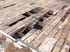 damaged wood deck