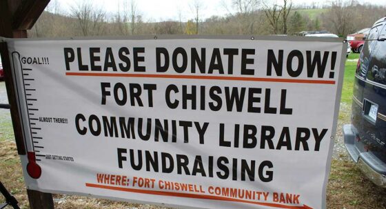 photo of donate sign