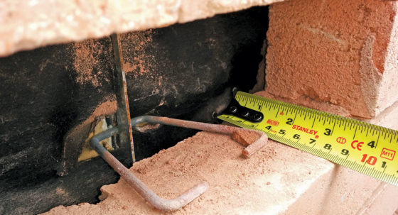 correctly installed brick tie