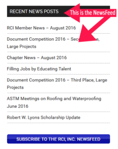 This is the RCI NewsFeed