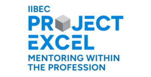 Blue writing that says, IIBEC Project Excel Mentoring Within the Profession.
