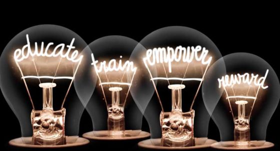 train empower in light bulbs